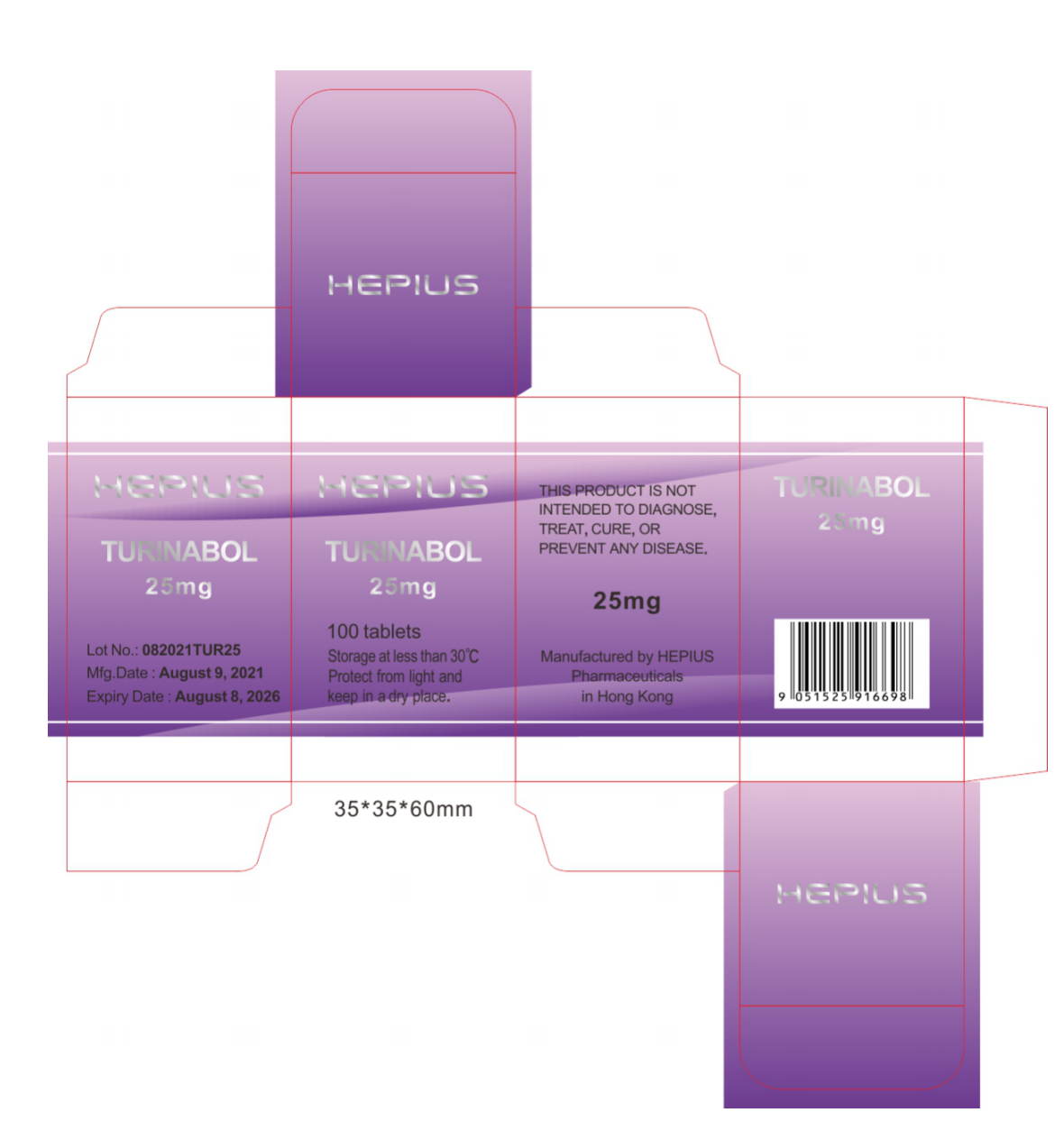 Turinabol    25mg, 100 tablets, 特力补